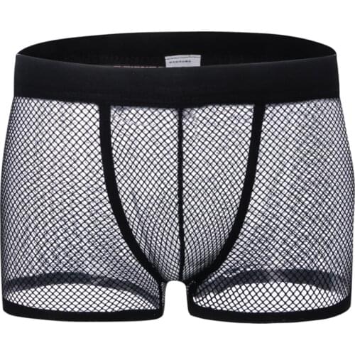 MenS Underwear Man Boxer Summer Ice silk Breathable Sexy Youth Boxer Ventilate Shorts Four shorts
