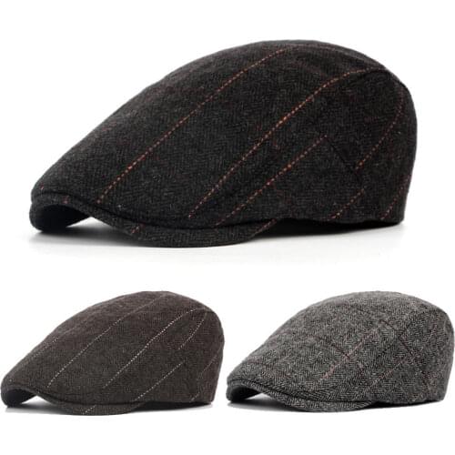 Men Beret Vintage Herringbone Gatsby Peaky Blinders Hat Newsboy Beret Hat Spring Winter Flat Peaked Beret Hats