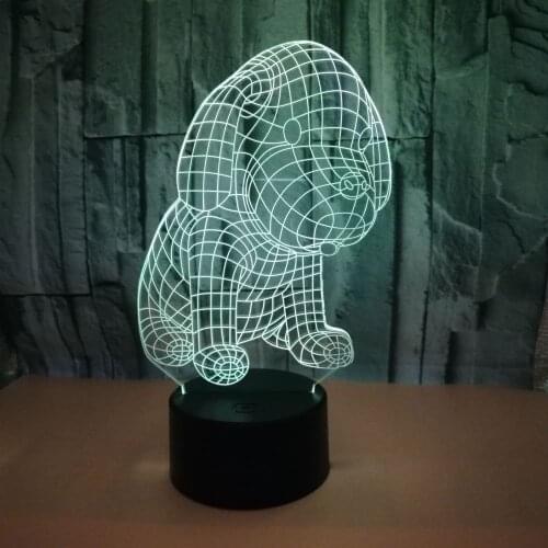 New Dog 3d Table Lamp Seven-color Touch Stereovision 3d Led Gift Lamp For Childrens Birthday Table Lamps For Living Room