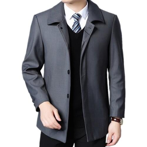 2020 Spring New Mens Business Casual Fashion Long Sleeved Plus Size Jacket Casaco Masculino Jaqueta Kleding Mantel Kaban Erkek