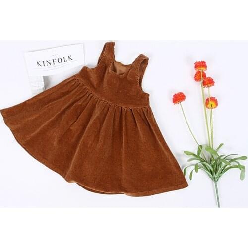 Girl Autumn Corduroy Cotton Dress Baby Girl A Line Princess Dresses High Quality Girl Jumper Dresses Clothes Kids Clothes