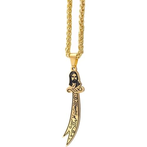 ZKD muslim islam Zulfiqar Sword of Imam Ali stainless steel pendant necklace