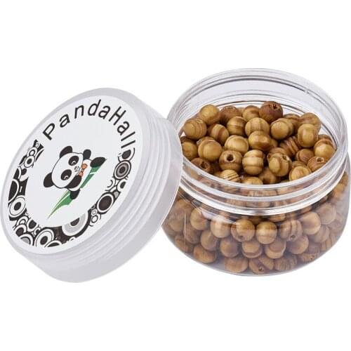 Pandahall 200pcs/box Round Wood Beads, Lead Free, BurlyWood, 8mm, Hole: 2.5mm
