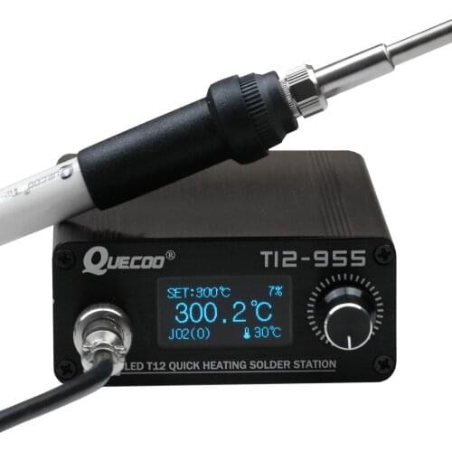 STM32-OLED T12-955 1.3inch digital display Soldering Station V2.1S controller with 5pin 907 handle Soldering Iron Tips no plug