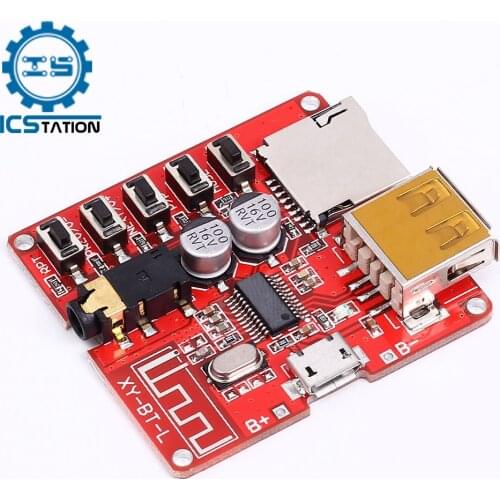 Bluetooth 4.1 Audio Receiver Board Lossless MP3 Decoder Board U Disk TF Sound Card DIY Music Module 3.5mm AUX Output 3.7-5V