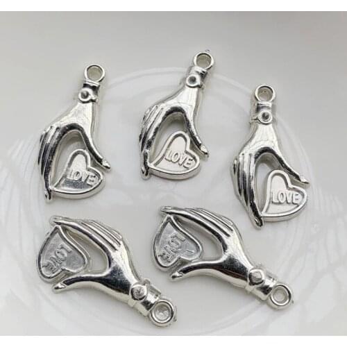 DIY silver-plated love pendant gift ornament DIY jewelry making jewelry material ornaments 30pcs/lot
