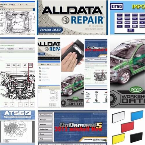 2020 All data Auto Repair software Alldata 10.53+mit//c hell od software 2015v+vivid workshop data+ATSG 24in1 1tb hdd usb3.0