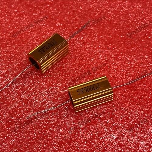 RX24-5W 500R 500RJ Power Metal Shell Case Gold Aluminium Case Wirewound Resistor 5W 500ohm 5% Automobile LED lamp resistors