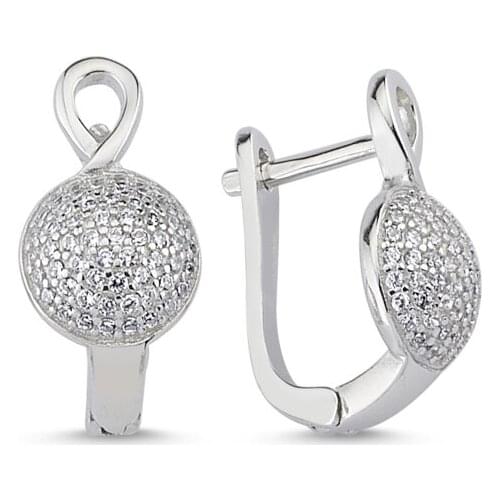 Silverlina Silver Zircon Stone Earrings
