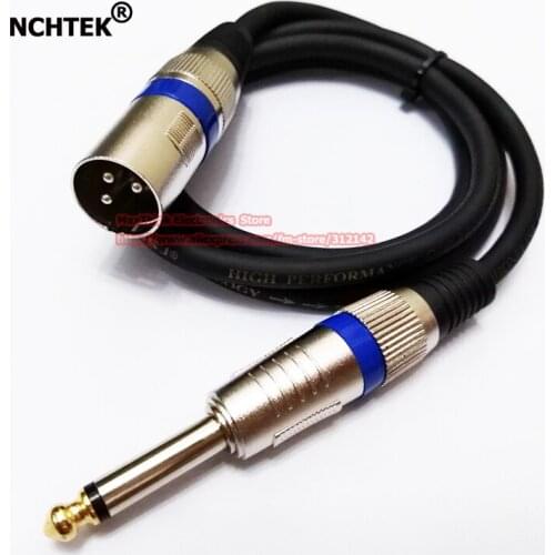 NCHTEK 6.35mm Mono Male Plug to Microphone XLR 3Pin Male Speaker Jack MIC Audio Connector Cable 1M/Free Shipping/1PCS