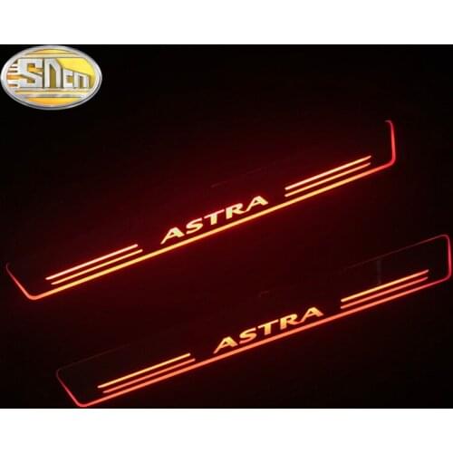 SNCN 4PCS Car LED Door Sill For Opel Astra 2016 2017 2018 2019 Ultra-thin Acrylic Dynamic LED Welcome Light Scuff Plate Pedal