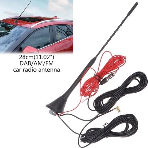 Universal 24Cm Top Dak Mount Digital Dab Antenna with amplifier for Dab Am/Fm Auto Radio Antenna smb Connector