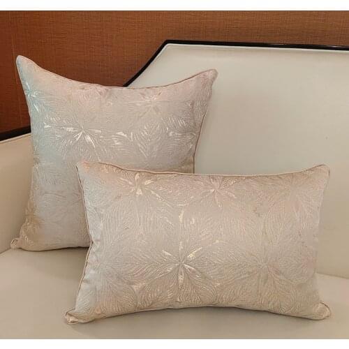 High-grade Light Luxury Sofa Cushion Covers Flowers Pattern Waist Pillow Cases Home Bed Decor Beige Orange Green Pillow Covers