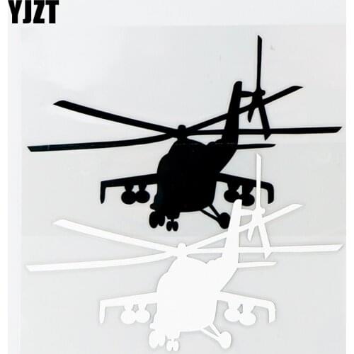 YJZT 14.5×8.9CM Aircraft Art Car Sticker Cool Body Decoration Airplane Vinyl Decals Black / Silver 10A-0634