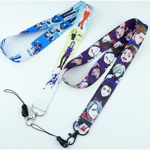 Yuri on Ice Katsuki Yuri Yuri Plisetsky Neck Strap Lanyards Cell Phone Rope Straps Japan Anime Charm Cords Lariat Keychain Gift