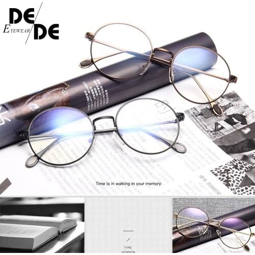 Women Optical Glasses Frame Men Square Gold Metal High Quality Small Round Transparent Eyeglasses Frame Women Unisex