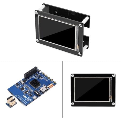 REXLIS 1080P IPS 60fps 3.5 inch HDMI-compatible LCD Screen Display for Raspberry Pi + Acrylic Case