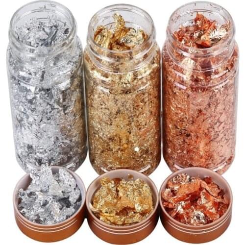 2g/3g Gold / Silver Foil 24K Real Gold Powder Foil Made Of Genuine Gold Leaf Food Grade Craft Paper Skincare Food Decorating
