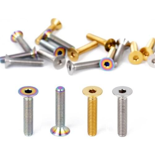 1 pc M6 x 30mm Bicycle Flat-head Headset Stem Cap Titanium Bolt Bike Screw Cycling Part