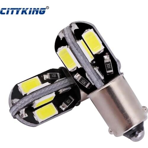 10pcs/Lot Canbus ba9s led 8smd 5730 5630 LED t4w car Light Canbus W5W 194 SMD Error Free White Light Bulbs