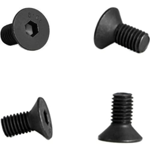 500PCS Grade 10.9 high strength M3x8 M3x10 M3x12 Flat Head Screws DIN7991 black countersunk head hexagon screw