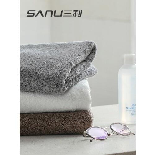 Sanli Bath Towel Long-Staple Cotton Solid Color Thick Super Absorbent Microfiber Towels Bathroom 70*140cm Adult Bathrobe