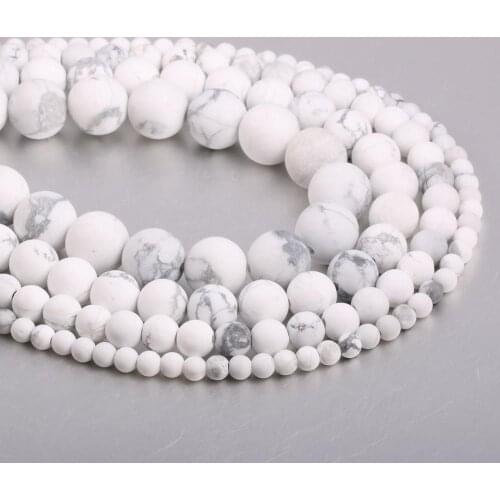 Natural semi precious stone beads Frosting White pine Making bracelet, necklace and earrings for DIY 4/6/8/10/12mm 38cm for sale