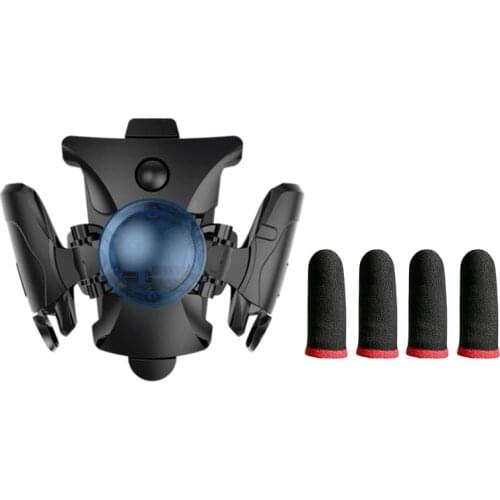 Trigger Button Joystick Gamepad +4 Finger Sleeves Grip Game Controller Mobile Phone Back Clip Gamepad for Iphone Android