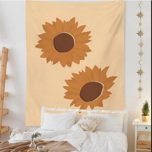 INS Plant patternTapestry Bohemian Wall Hanging Nordic Printed Home Decor Wall Tapestry Geometric Background Cloth Wall Decor