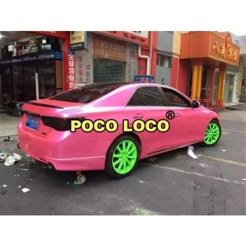 Candy Pink Gloss Metallic Vinyl Wrap For Car Wrap With Air Bubble Free Pearl Shiny Pink Car Styling Vehicle Boat Covering