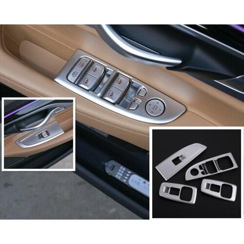 Door Window Lift Switch Button Cover For BMW 7 Series G11 G12 2016-19 ABS Silver