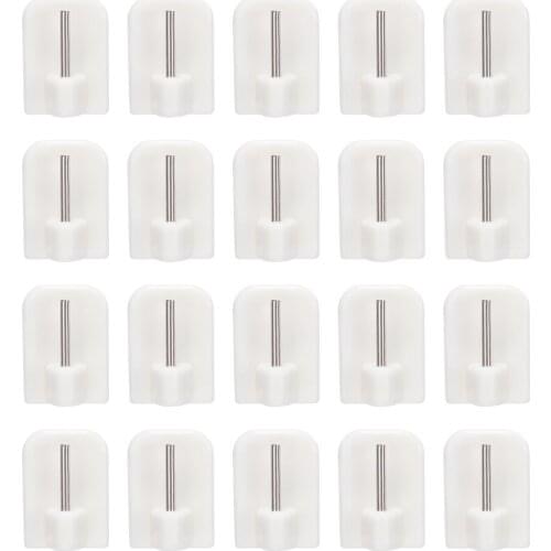 Viscose Hooks Home Organizers 20PCS\ Plastic Hooks. Wall Key Pendant Useful Easy To Install Without Tools Curtain Accessary