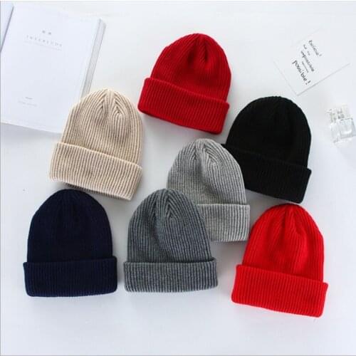 10 Colors Solid Color Keep Warm Crimping Unisex Knitted Hat Beanie Autumn Winter Korean Version Thicken Ski Cap Skull Cap