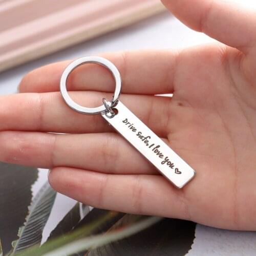 Oeinin Charms Key Chain Man Drive Safe Babe I Love You Keychain Bags Lover Letter Color Keyring Stainless Steel Pendant Llaveros