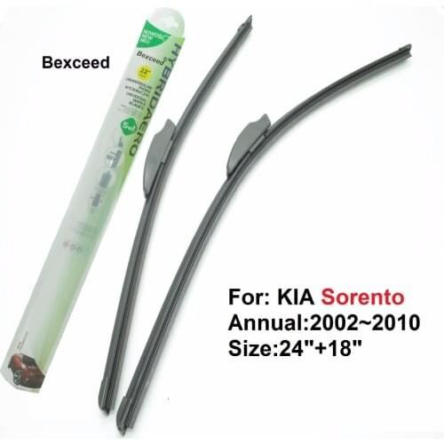 Flat Wiper Blade For KIA Sorento Bexceed of Car Windshield Windscreen 24"+18" 2002~2010