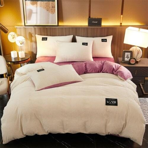 Magic Fleece Duvet Cover for Qeen King Size Bed Winter Warm Quilt Covers Bedding Black Comforter Case Velvet Bed Cover Blanket