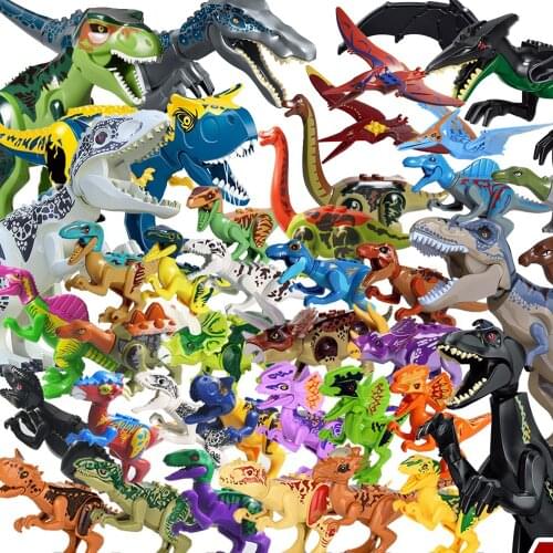 Assembled Building Blocks Toys Big Size Dinosaur World Triceratops Tyrannosaurus Children Animal Model Bricks Toy for Boys Gifts
