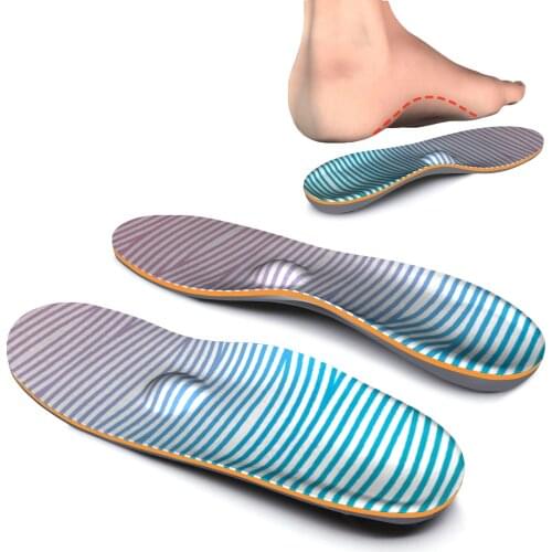 Blue Stripe Flat Feet Fasciitis Arch Support Insoles for Men/Women Orthotic Shoe Inserts,Foot Pain Relieve iFitna