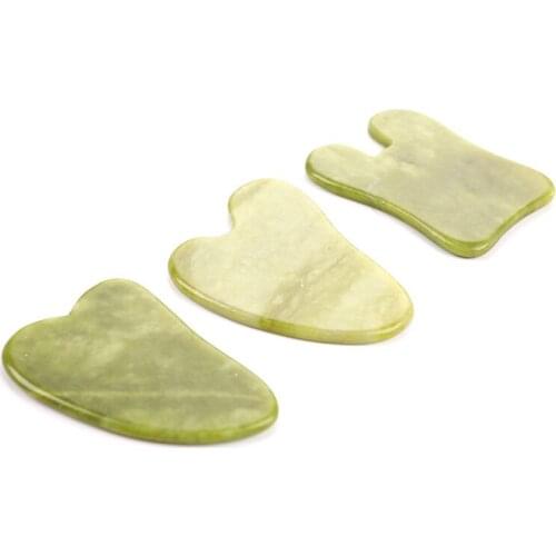 Green Natural Jade Guasha Scrapping Plate Gua Sha Massager Face Meridian Scrapping Plate Piece Massage Tools Arm Massage Tool