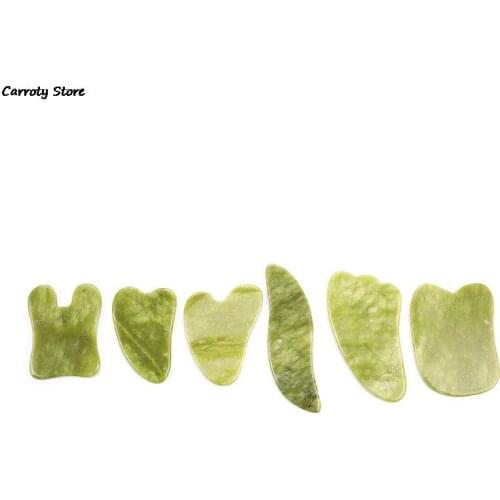 Green Natural Jade Guasha Scrapping Plate Gua Sha Massager Face Meridian Scrapping Plate Piece Massage Tools Arm Massage Tool