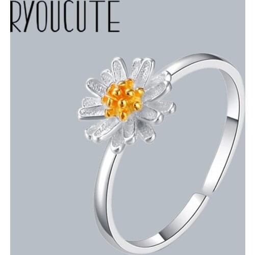 Boho Vintage Daisy Flower Rings For Women Wedding Band Men Finger Rings 2021 Female Bohemian Jewelry Gifts