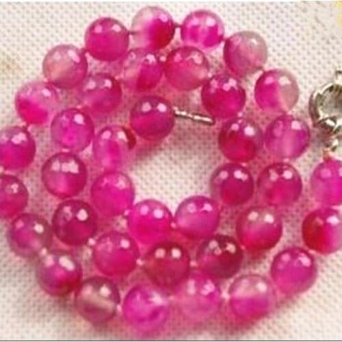 Top quality natural stone 10mm rose red carnelian agat onyx round beads necklace hot sale girls jewelry gifts 18inch MY5169