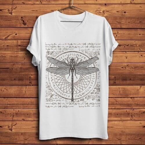 Ancient Science Dragonfly funny t shirt men new white casual homme cool Alchemy Symbol t-shirt unisex