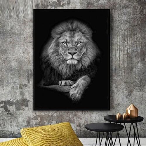 Animal canvas painting modern wall art lion orangutan poster and living room decorative painting mural home decoration painting
