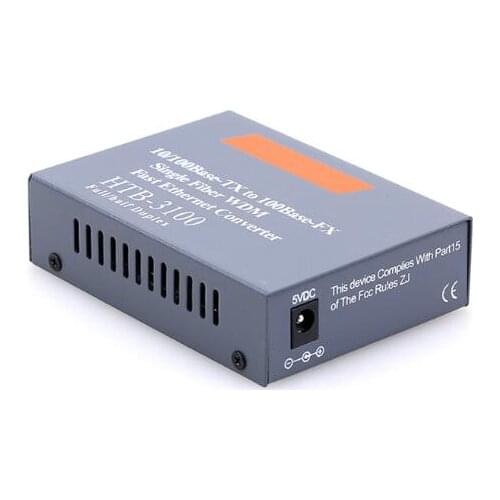10/100Mbps 1310/1550nm SC Optical Fiber Media Converter Fiber Receiver HTB-3100-B