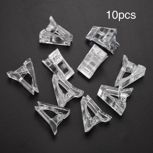 10Pcs Transparent Nail Tips Clips for Quick Building Mold Finger Gel Extension