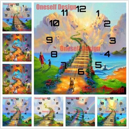 2021 5d diamond painting full square with clock 5d diamond embroidery full set with clock heart decoration home christmas gift