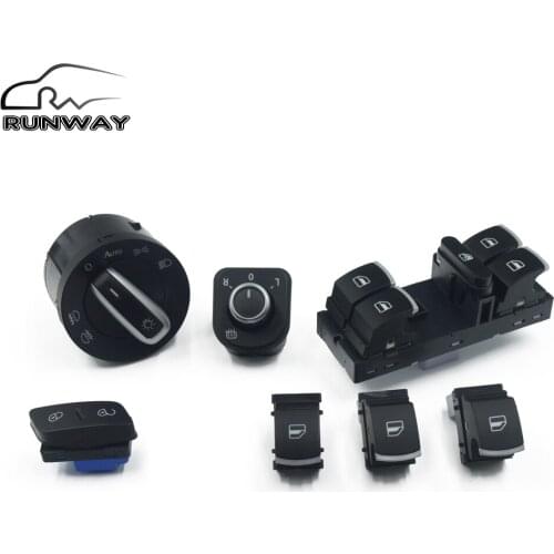 7Pcs Window Headlight Mirror Door Control Switch For VW Jetta Golf MK5 6 Tiguan RABBIT 5ND959565B 5ND941431B 5ND959857 1K0962125