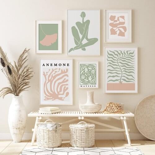 Matisse Abstract Leaf Body Cutout Picture Minimalist Nordic Poster and Print Wall Art Canvas Painting for Living Room Home Decor