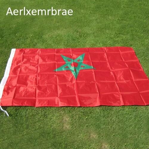 Free Shipping aerlxemrbrae flag 90*150cm The Morocco Flag Polyester Flag 5*3 FT High Quality